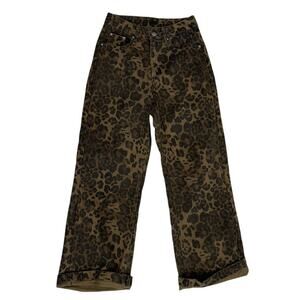 NWOT Aelfric Eden Leopard Wide Leg Jeans Size 26